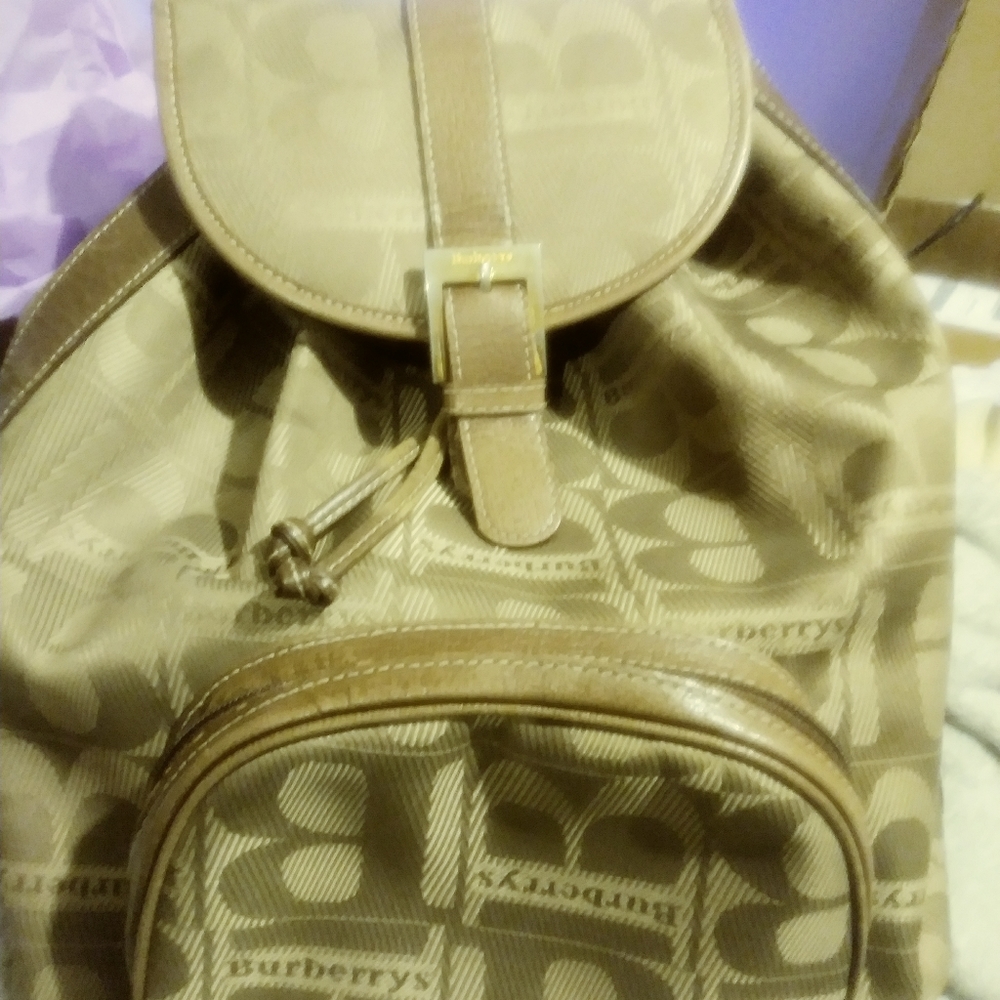 Burberrys Canvas Vintage logo backpack today only